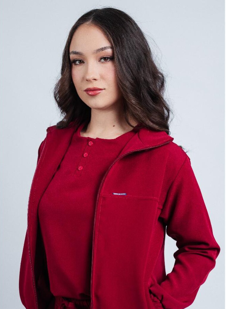 Uniforme médico NOVAESSENCE Femenino de Nova Scrubs en Borgoña